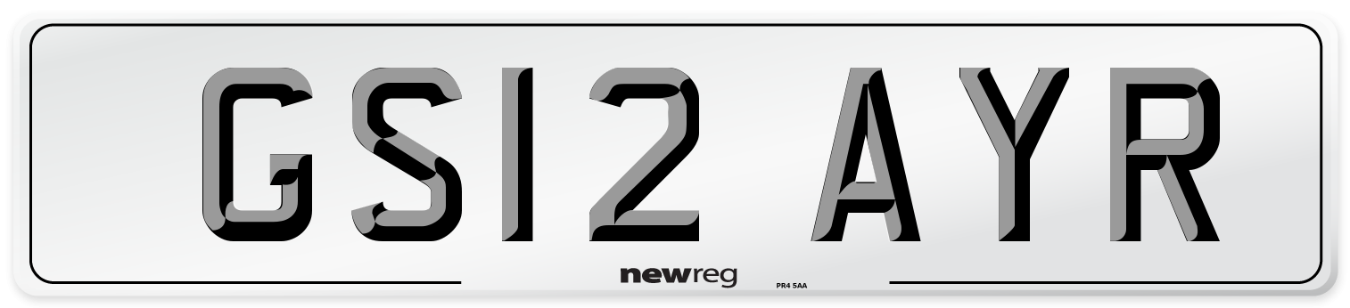 GS12 AYR Number Plate from New Reg